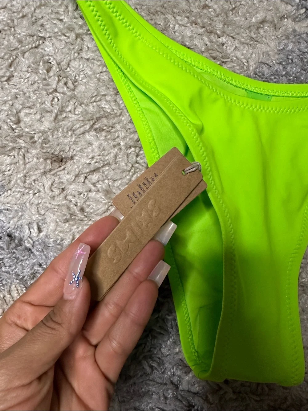 SKIMS Neon Lime High-Cut Bikini Bottom - Women Swim